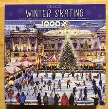 Ceaco Winter Skating 1000 Piece Jigsaw Puzzle Christmas Tree Ice Snow Holidays