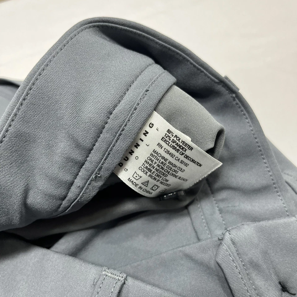 Dunning Shorts 男式 38 灰色高尔夫平前弹力 10 英寸内缝 Chino Performance — 第 4/4 张图片