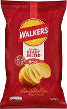 Walkers Ready Salted Multipack Crisps 6x25g