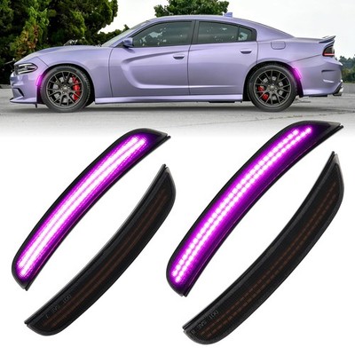 FetonAuto Pink Purple LED Side Marker Lights for Dodge Charger 2015 2016 2017 20