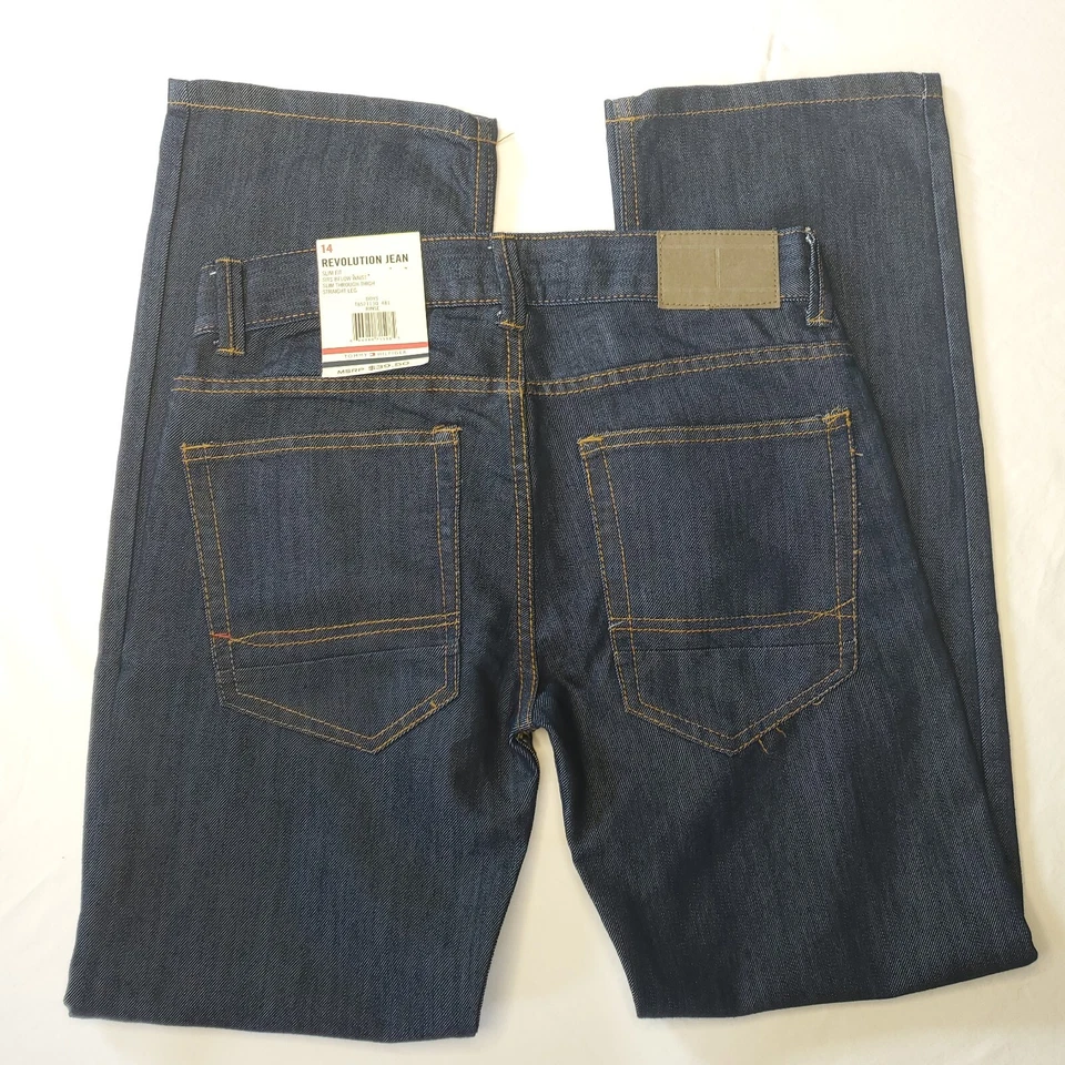 NWT tommy hilfiger boys jeans Sz 14 revolution/slim straight Leg dark wash - Image 4 of 4