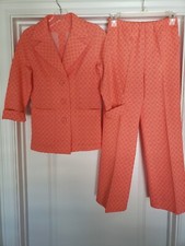 1950s Ladies Leisure Wear Pants and Suit Jacket Polyester XS/S Retro Pantsuit 