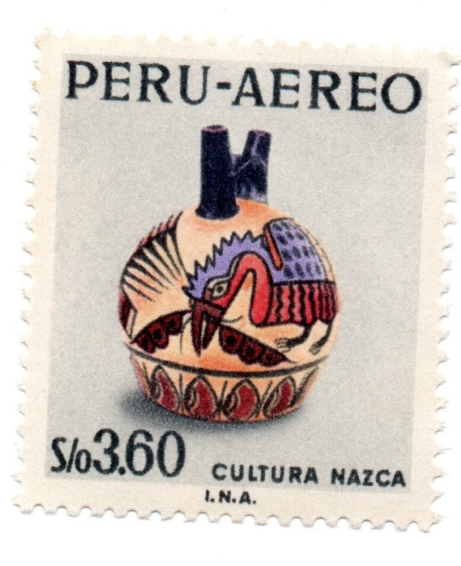 Ancient Ceramic Nazca Culture, Peruvian Art, S/.3.60, Perú 1968, accept offers