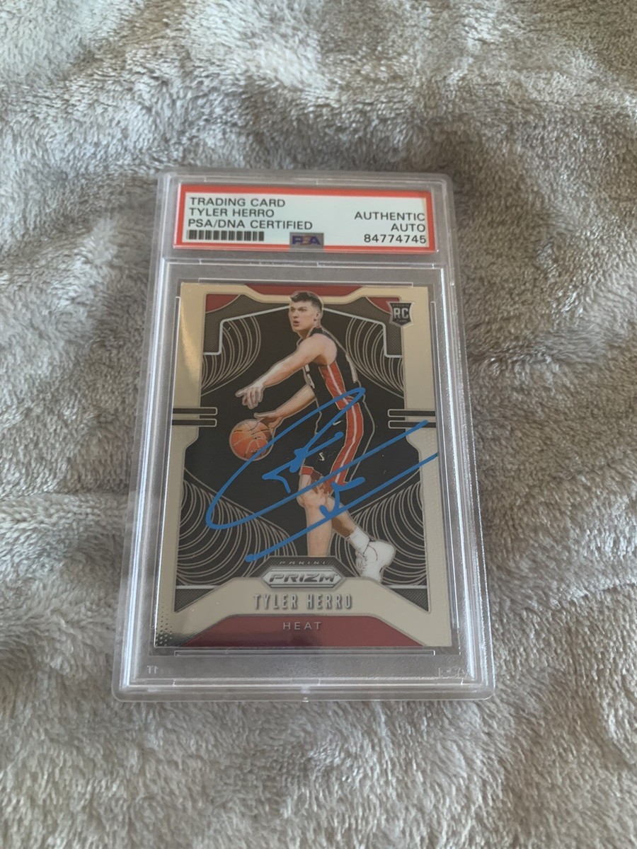 Tyler Herro Signed 2019-20 Panini Prizm Rookie Card PSA/DNA Slab 