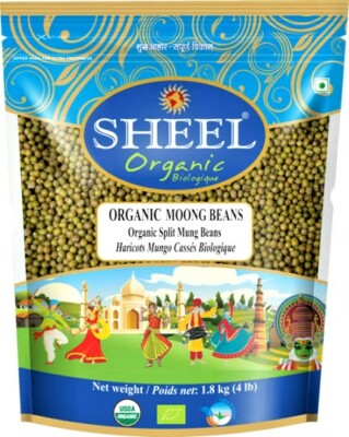 SHEEL ORGANIC MOONG BEANS / WHOLE - 4lbs