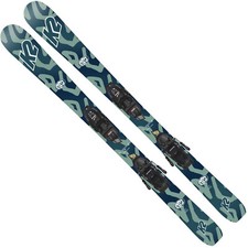 K2 Indy Sci-Bambini + Marker Fdt 7.0 Attacchi Kinder-Skiset Junior Pista Blu