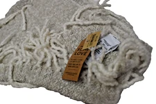 American Eagle Knit Blanket Scarf Wrap Heathered Oatmeal New! NWT