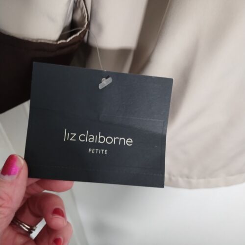 Liz Claiborne Petite L Winter Coat Jacket Zip Out Lining Removable Hood Tan NWT - Picture 3 of 18