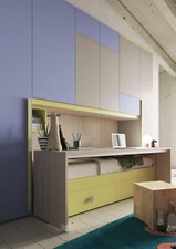 CAMERETTA PONTE DIVANO C/CASSETTI ARMADIO SCRITTOIO ESTRAIBILE ECOLOGICA CATAS15