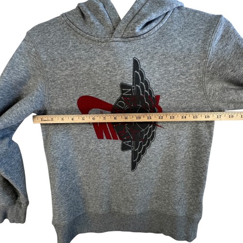Nike Air Jordan Remix Sideways Upside Down Logo Pullover Hoodie Gray Youth M - Picture 5 of 7