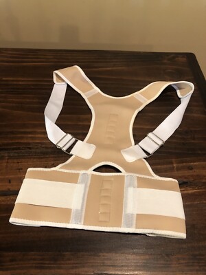 Adjustable Magnetic Posture Corrector Back Shoulder Support Brace Belt SZ SMALL