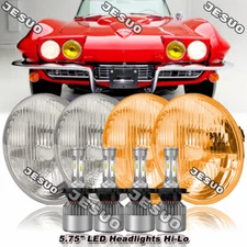 4PCS DOT-5 3/4" 5.75" LED Headlights Halo for Chevrolet Corvette C1 C2 C3