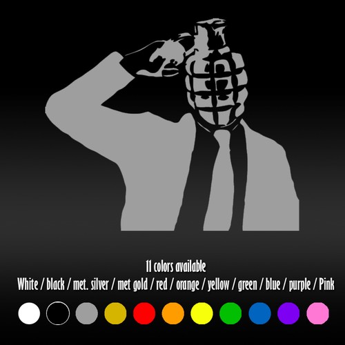 5" Grenade Use Your Head Banksy Diecut Car Bumper Window Vinyl Decal sticker - Bild 15 von 16