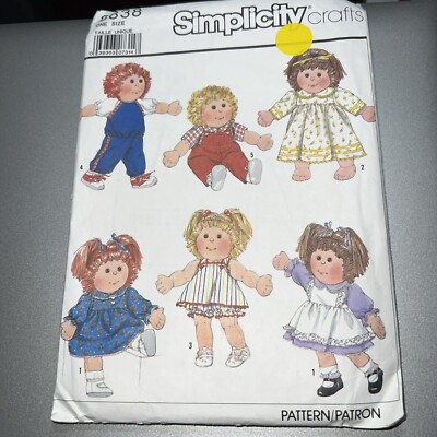 Vintage Doll Clothes Cabbage Patch Or Soft 18  Doll, 6 Different Outfits 1988