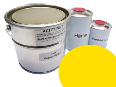 7 Liter Set 2K Autolack geeignet für Porsche 11V Cadmiumgelb kein Klarlack Glan