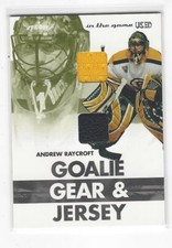 Andrew Raycroft 2003-04 ITG Used Signature Series Goalie Gear Jsy Glove #33 /60 