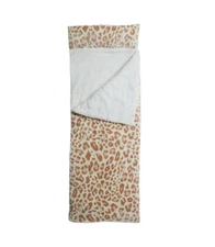 Warm & Cozy 75" x 26" Plush Sherpa Sleeping Bag Soft Leopard Built-in Pillow
