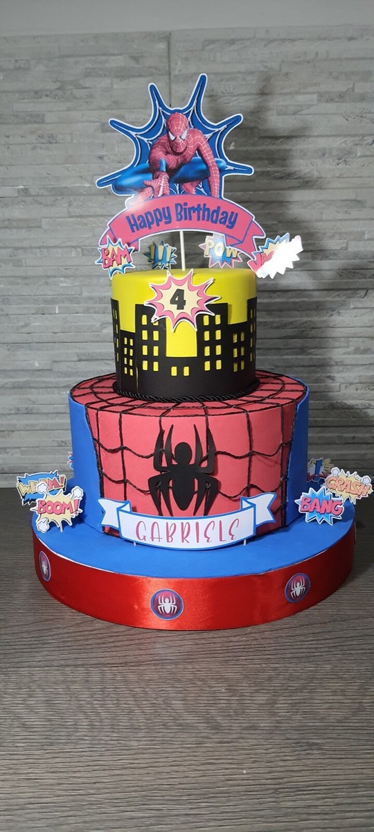 Dekora – Disco Commestibile Per Decorare Torte Di Compleanno Di Spiderman, 20 Cm - Foto 4