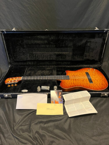 Carvin NS-1 Nylon Acoustic/Electric Guitar Umber Burst Quilt Top W/Synth Access