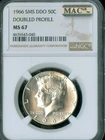 1966 DDO KENNEDY HALF NGC MS67 MAC SPOTLESS BLAST WHITE .