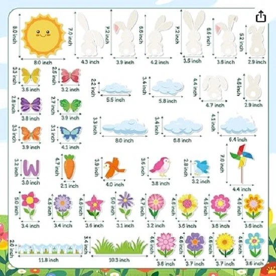 Spring Bulletin Board Decorations 144Pcs Classroom Bulletin Board Decor Cutouts - Image 2 of 4