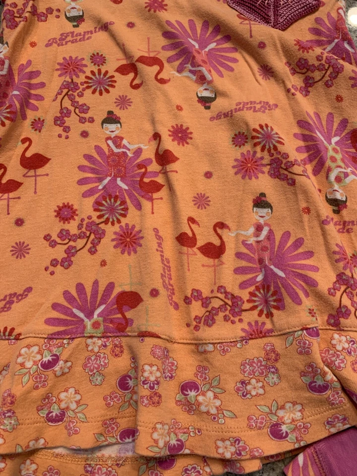 Bebé Lulu 4 4t Flamenco Asiático Tropical Vestido Legging Conjunto Conjunto Conjunto Conjunto Foto 3 de 4