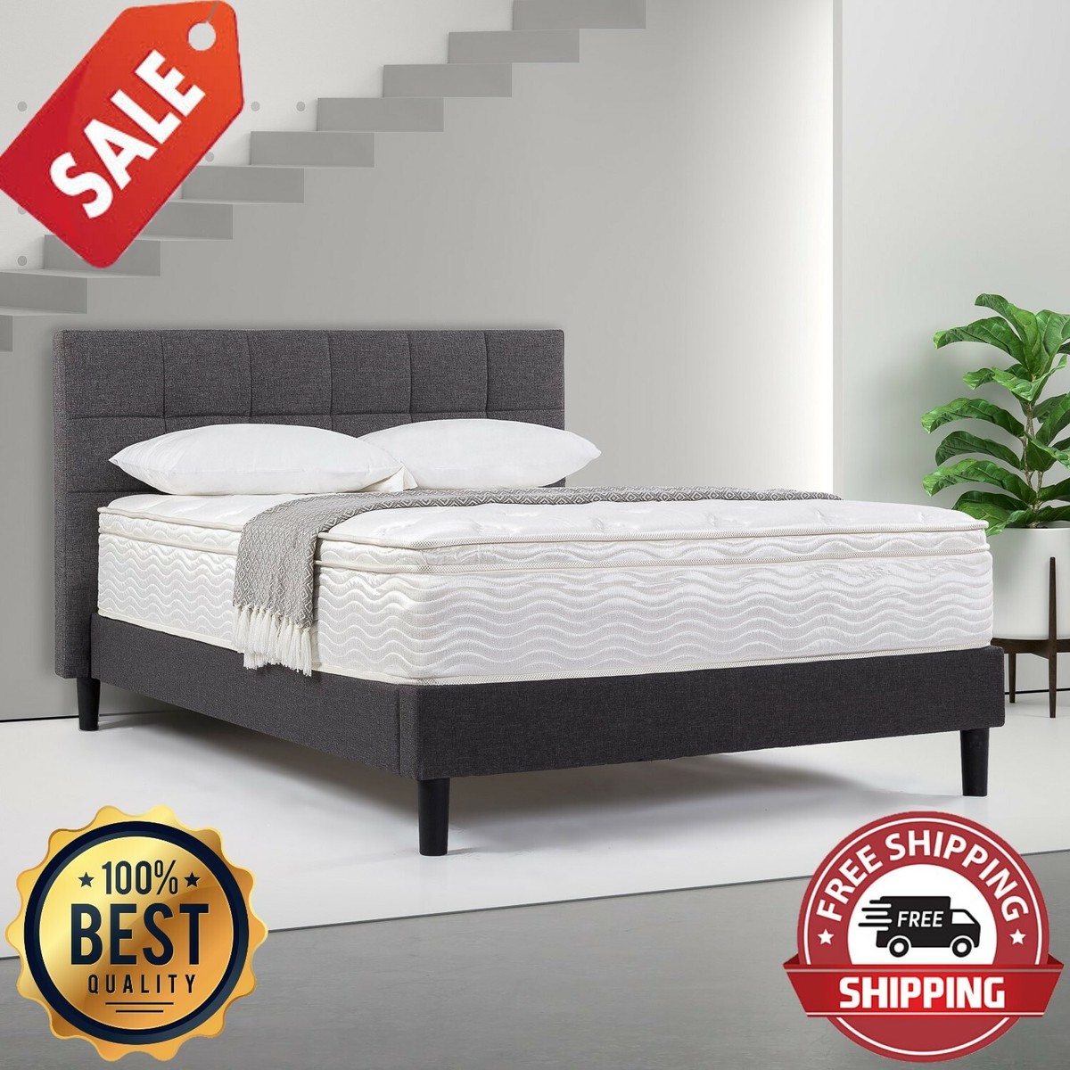 12 INCH MEMORY FOAM MATTRESS Spring Support Hybrid Zinus Twin Full