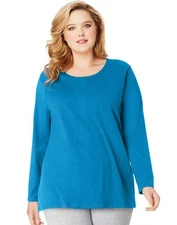 Just My Size Women`s Long-Sleeve Scoop-Neck Tee