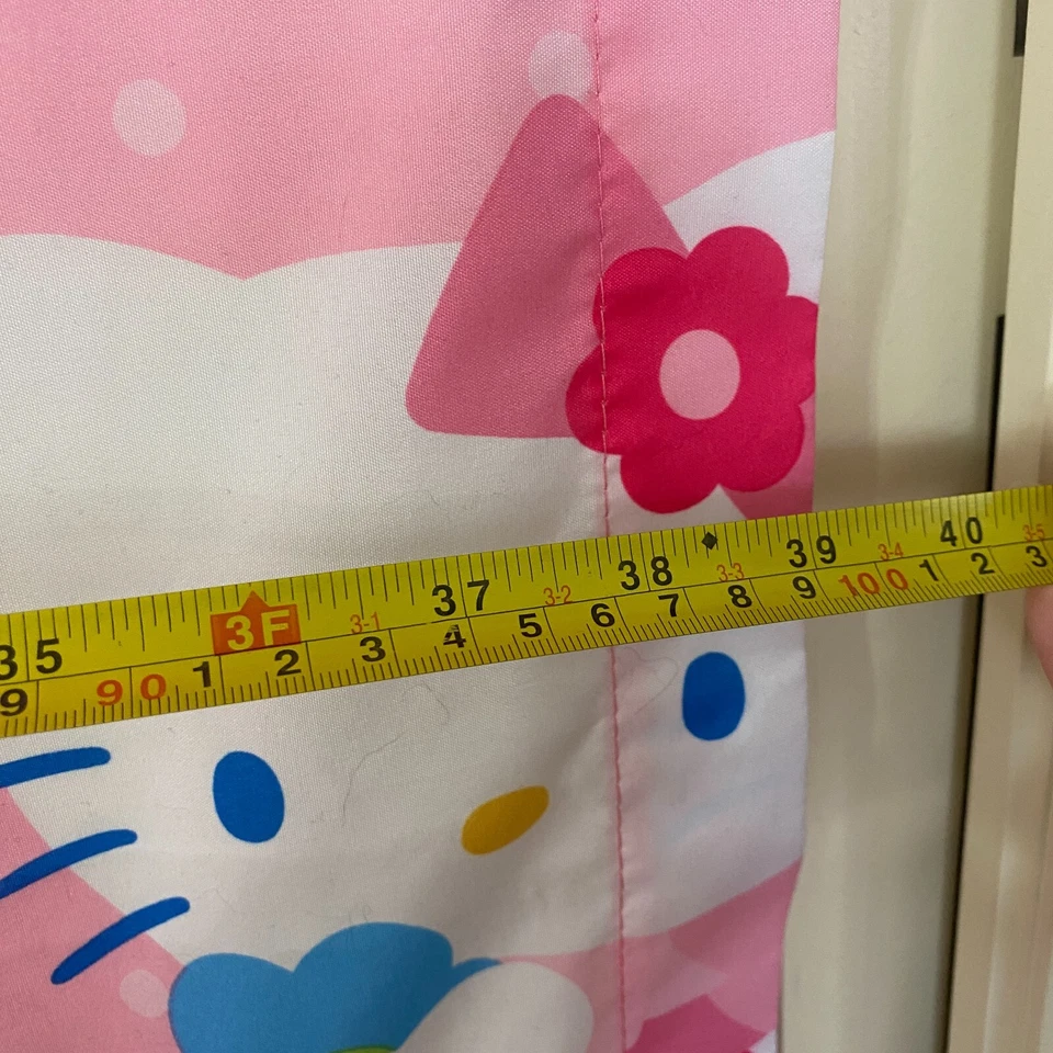 Hello Kitty Curtain Panel Sanrio 2014 64" x 39" Pink Floral Kawaii Bedroom Decor - Image 4 of 4