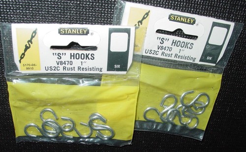 Vintage Stanley Hardware Lot Of 84 Open S Hooks V8470 US2C 1" Steel Zinc USA NOS - Picture 3 of 4