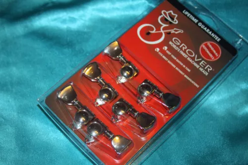 Original Grover Rotomatic(R) Tuners, 102NK, Nickel, Vintage Crown Style Buttons