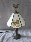 Vintage Meyda Tiffany Butterfly Accent Table Lamp 12.5" Tall