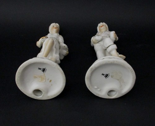 ✅ COPPIA ANTICHE STATUINE PORCELLANA CAPODIMONTE RIFINITURA ORO ZECCHINO - 454 - Imagen 7 de 9