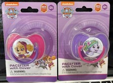 2 Paw Patrol pacifier w cover sets nickelodeon 0 mo. baby toddler
