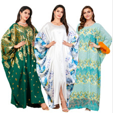 Women Muslim Burqa Arab Dress Islamic Abaya Bat Sleeved Loose Kaftan Party Robe