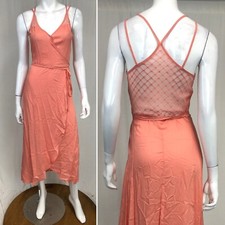 Women's Dance&Marvel Pink Mesh Lace Back Hi-Low Wrap Dress Small Anthropologie