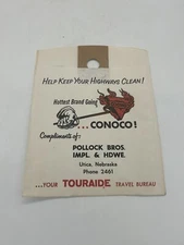 50S ADV POLLOCK BROS. IMPL & HARDWARE JD CONOCO PAPER CAR TRASH BAG !!