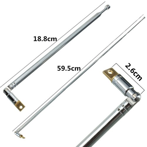 Full-Channel AM FM Radio Telescopic Antenna Replacement 63cm Length 4 Sections - Picture 3 of 11