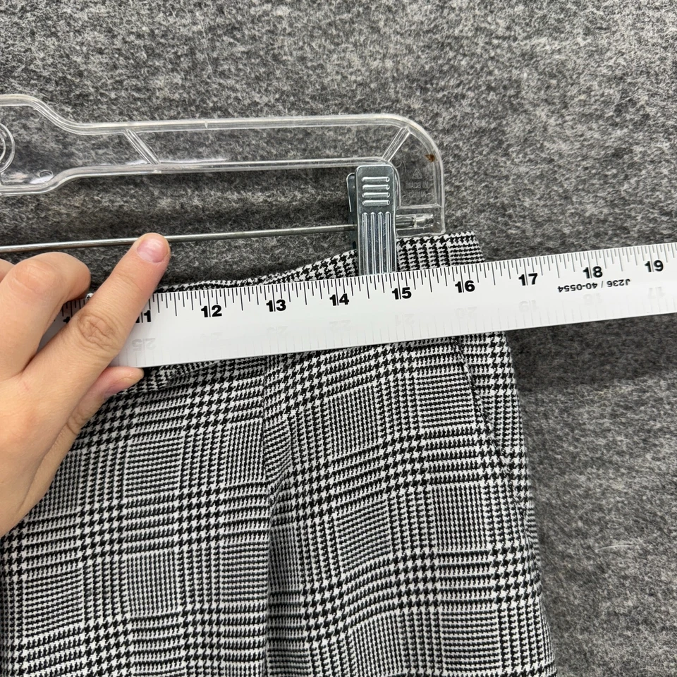 Moda Pantalones de vestir Bug para mujer 14/16 negros a cuadros tiro alto ajustados frente plano Foto 3 de 4