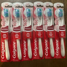  Lot of 6 Colgate 360 Advanced Whitening Toothbrush, Soft