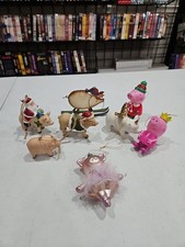 Farm Animal Pig Christmas Ornament Lot 8 Please Look At Pictures     SHIPPED