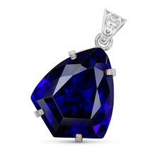 63 Ct Blue Tanzanite Fancy Cut CERTIFIED 925 Sterling Silver Jewelry For Her