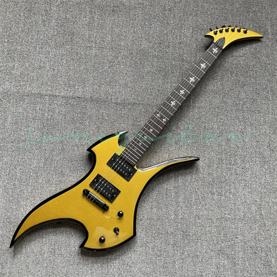#ad Custom Gold Rocking Bird Special Shaped Electric Guitar HH Pickups Black Parts $244.00