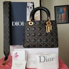 Christian Dior Supple Lady Dior Black Lambski...