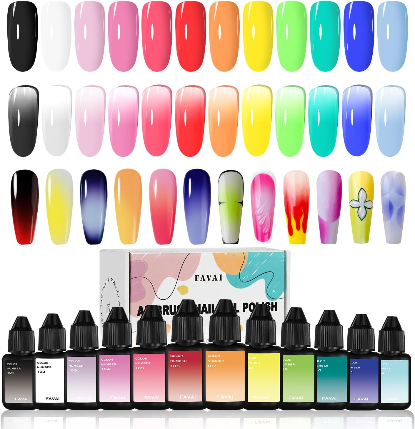 Gel Airbrush Nail Polish Kit - Nebbia Fine Senza Diluizione Ombre Art