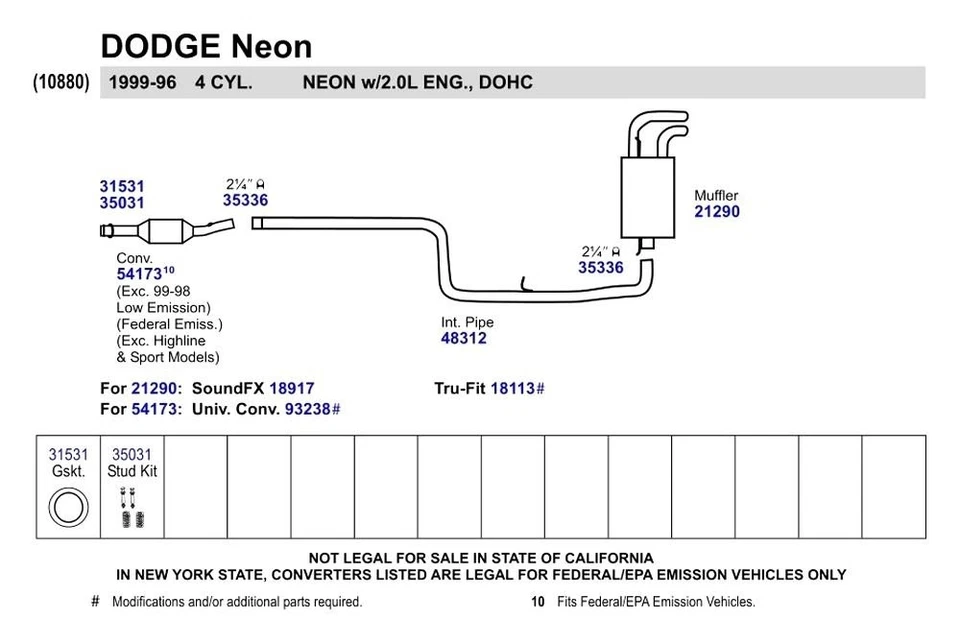 For Honda Civic 2012-2015 Walker 35031 Spring Bolt Kit Foto 3 de 4