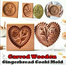 Mould Shortbread Mold Carved Wooden Gingerbread Cookie Mold Cookie Cutter Molds