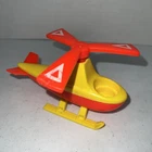 Vintage Fisher Price Little People Yellow Red Orange helicopter 1970’s