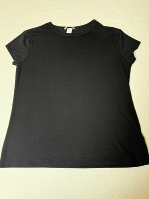H&M Basic Black T-Shirt Women s Large Short Sleeve Crew Neck Tee