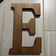 Large Wooden Letter E 14 L x8-1/2Wx1D Wood Home Decor